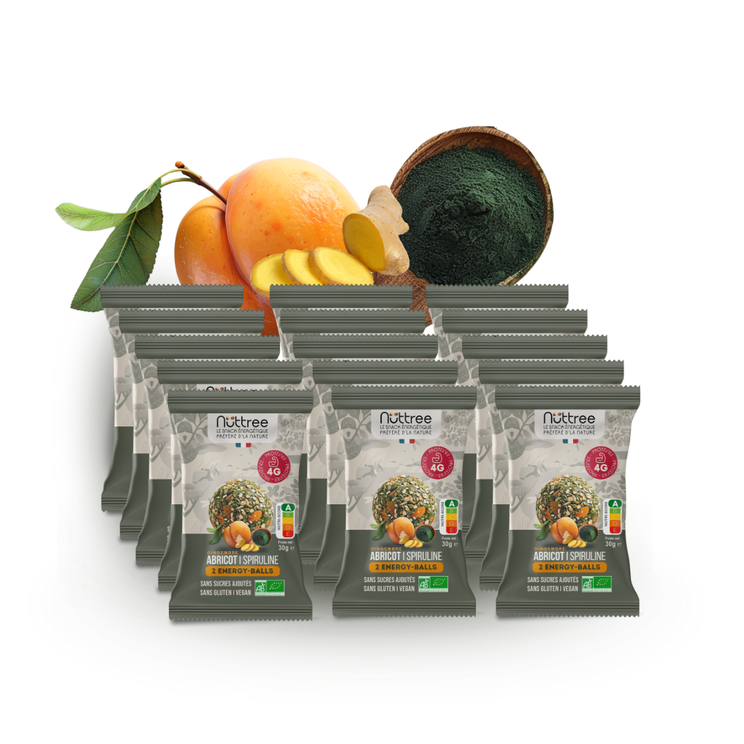 ENERGY-BALLS ORGANIC - PROTEIN | APRICOT, GINGER & SPIRULINA