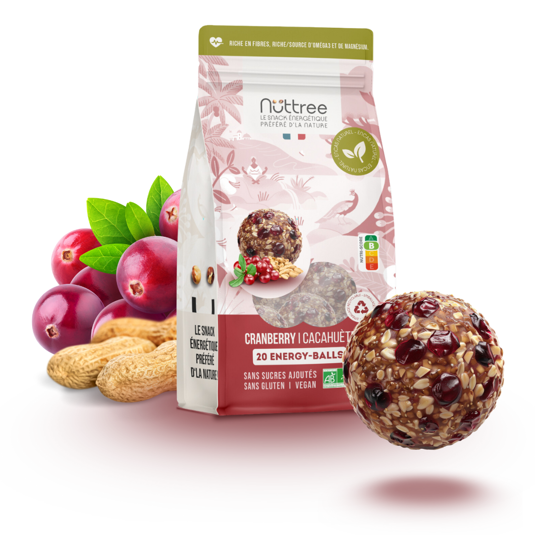 ORGANIC ENERGY-BALLS - DELICE | CRANBERRY & PEANUT