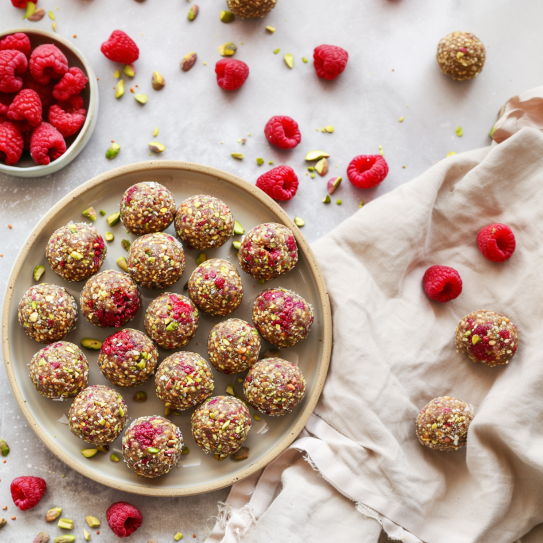 Energy-balls I Framboise & Pistache 💕 💚