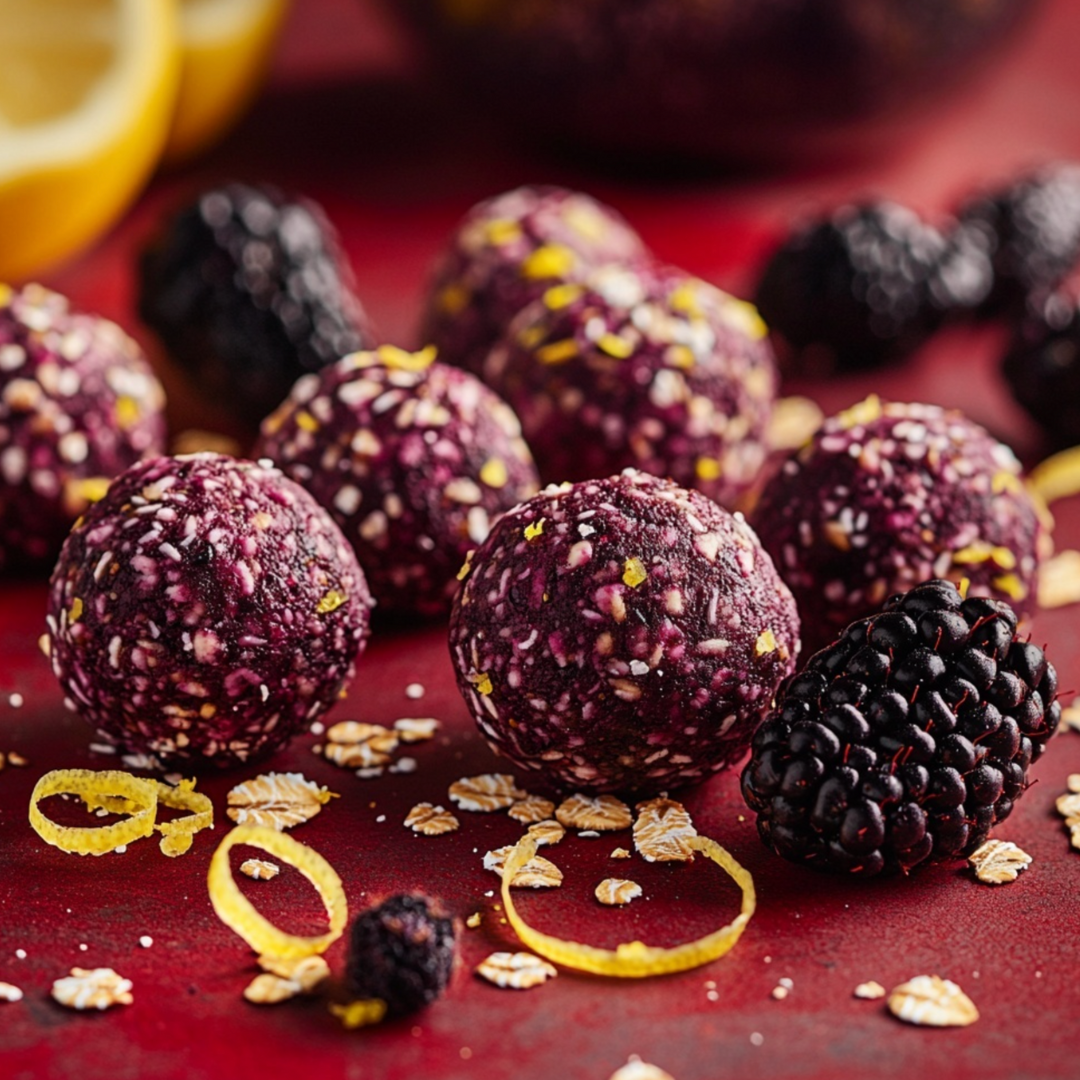 Energy-balls I Mûre, Citron & Avoine 🍋🌾💜
