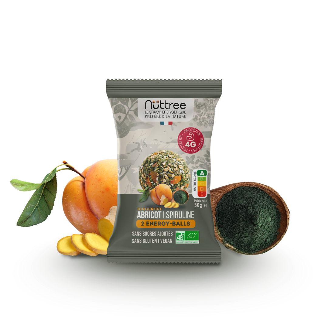 ENERGY-BALLS ORGANIC - PROTEIN | APRICOT, GINGER &amp; SPIRULINA