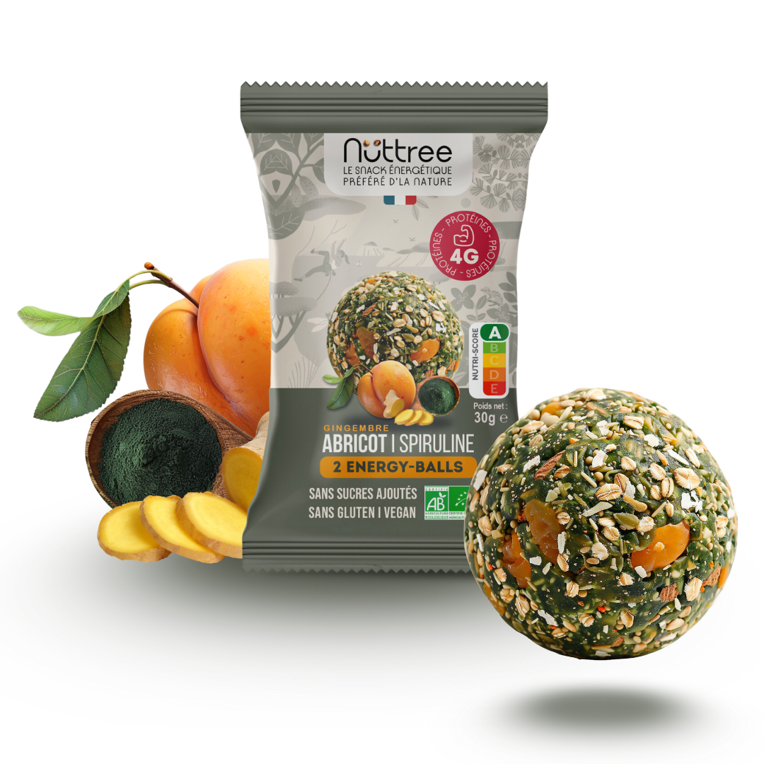 ENERGY-BALLS ORGANIC - PROTEIN | APRICOT, GINGER &amp; SPIRULINA