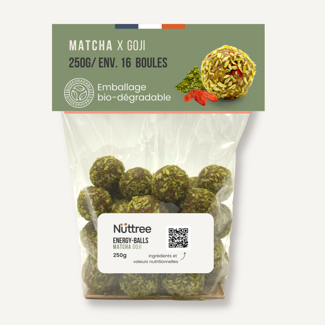 ORGANIC ENERGY-BALLS - BULK - MATCHA GOJI - 250G